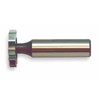Carbide-tipped keyseat milling cutter with staggered tooth design for fast cutting. Diameter 1/2", thickness 1/16", conforms to ANSI #204. Used for milling keyways and slots in shafts and hubs in general machining operations