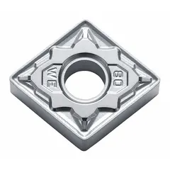 Diamond indexable turning insert for precision machining of non-ferrous materials. Used in CNC lathe operations for finishing and semi-finishing cuts, providing high surface quality. Suitable for aluminum alloys and composites in general manufacturing applications.