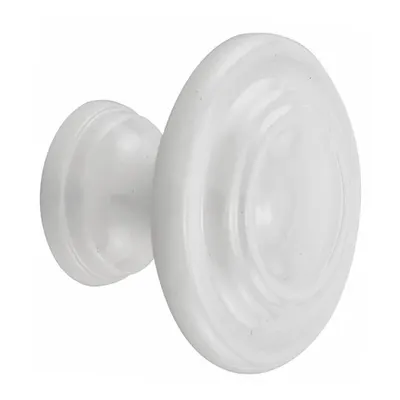 PRIME-LINE Closet Door Pull Knob, White, Zinc, Painted, 1 11/16 in Projection - Hardware