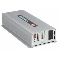 The TUNDRA S1200 is a pure sine wave inverter that converts 12V DC input to 120V AC output at 60 Hz. It delivers 1200 W continuous power and features terminal block DC connections and two AC outlets. Suitable for powering sensitive electronics and equipment in mobile, off-grid, or backup power applications.