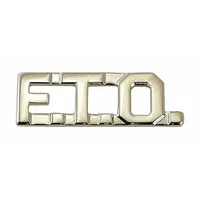 HEROS PRIDE Metal Rank Insignia: F.T.O., 3/8 in, Silver, Metal, Clutch Pin, Rank Insignia, 1 PR (MPN 4302N)