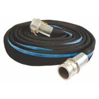 Water Discharge Hose: 4 in Hose Inside Dia., 125 psi, Black, 4 in x 4 in Fitting Size, 50 ft Hose Lg (MPN RD400-50CE-G)