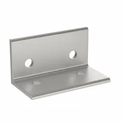 This inside corner bracket is used to join two structural framing profiles at a 90-degree inside corner in 15 Series aluminum extrusion systems. It is made of anodized aluminum with a gray finish, measuring 1 1/2 in x 2 27/32 in x 1 1/2 in. The bracket provides a rigid connection for machine frames, workstations, and industrial enclosures.