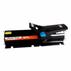 Foot-mounted air-operated hydraulic pump unit with 35 cu in reservoir capacity and 100 psi maximum operating pressure. Designed for powering hydraulic cylinders, jacks, and tools in industrial lifting, pressing, and clamping applications.
