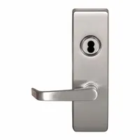 This mechanical exit device trim combines a lever outside trim with a pull plate, designed for use on exit push bars. Constructed from stainless steel with a silver finish, it is ADA compliant and suitable for commercial doors