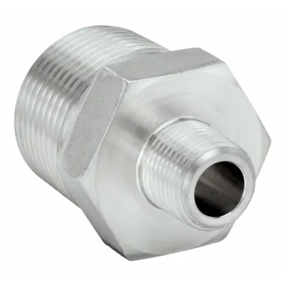 PARKER Metal Pipe Straight: Straight, 316 Stainless Steel, 1 in x 3/8 in, 5,400 psi - Extreme Pressure Threaded Pipe Fittings