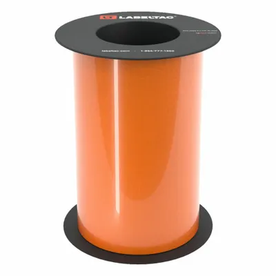 CREATIVE SAFETY SUPPLY LabelTac 9 Reflective Supply: 8 in x 75 ft, Vinyl, Orange (Gloss) - LabelTac Thermal Transfer Continuous Label Rolls