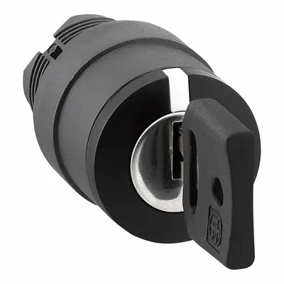 SCHNEIDER Keyed Selector Switch: 3 Position, 22 mm Panel Mounting Size - Panel-Mounted Key Switches without Contacts