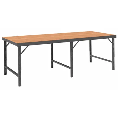 DURHAM MFG Work Table: Adj Ht, Hardboard, 120 in x 30 1/4 in - Engineered Wood-Top Worktables