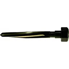 This bridge reamer is made from Black & Gold High Speed Steel with a magnetic hex-shank for quick bit changes. It is impact rated for heavy-duty reaming tasks. Commonly used to enlarge or finish holes in structural steel and other metal applications.