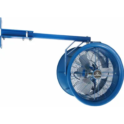 PATTERSON Mounted Fan: 10 in Blade Dia, 115V AC, 1/8 hp Motor HP, Wall Mount - High-Velocity Industrial Wall-Mount Fans
