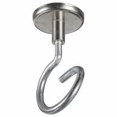 This magnetic-mount bridle ring is made of steel and attaches to steel beams or ceilings for cable management. It supports a maximum load of 90 lb and accommodates bundles up to 1.25 inches in diameter. Suitable for routing and securing cable bundles in industrial and commercial settings.