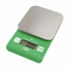 This food scale from CDN features an LCD display and a readability of 0.01 oz/0.1 g. It has a 4 1/2-inch square weighing surface and an overall height of 1 inch. Suitable for portion control and ingredient weighing in commercial kitchens and food preparation areas.