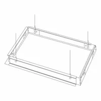 Frame kit for surface-mounting panel and troffer lights. Designed for use with NEMA F mounting configurations. Measures 2 inches in width and 2 inches in length
