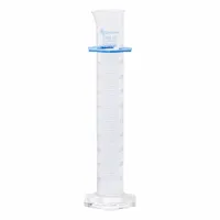 Class B glass graduated cylinder with 1 L capacity, designed to contain (TC). Meets ASTM E1272 and USP Type I specifications. Includes a protective bumper; closure not included. Suitable for general laboratory liquid measurement