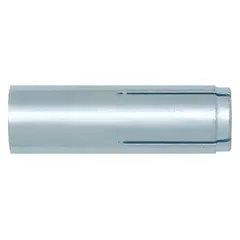 Steel drop-in anchor with 1 in diameter and 3 3/16 in overall length. Coarse thread type. Used for fastening fixtures, equipment, and structural supports into solid concrete or masonry. Sold in a 10-pack.