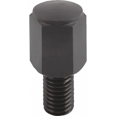 KIPP Positioning Foot w/Convex Face: External Threads, Spherical, Steel, M16 Thread Size - Positioning Feet with Wear-Resistant Convex Face