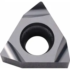 PVD carbide trigon turning insert with three cutting edges for cost-effective machining. Designed for medium turning, facing, and profiling on CNC lathes. Chipbreaker geometry aids chip control in steel, stainless steel, and cast iron.