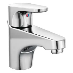 This single-post handle bathroom faucet is constructed of brass with a chrome finish. It has a flow rate of 1.2 gpm and includes a deck plate. Suitable for use in residential and commercial bathroom sinks for handwashing and light-duty applications.