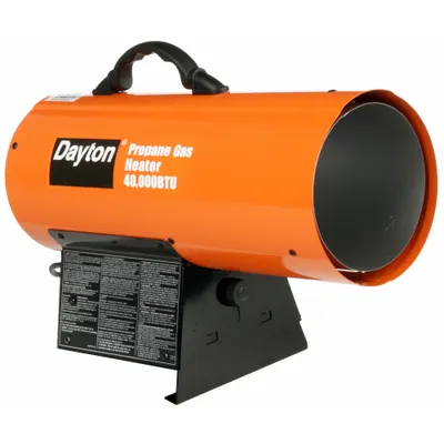 Dayton Direct-Fired Portable Gas Torpedo Heater, 940 sq ft Heating Area - Direct-Fired Portable Gas Torpedo Heaters