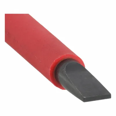 WIHA Insulated Slotted Screwdriver: Insulated SoftFinish, 5.5 mm Tip Size, Long Lg - Insulated Slotted Screwdrivers