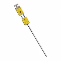 Type K thermocouple probe with a 12-inch length and clip process connection, designed for measuring temperature in air media. Suitable for use in industrial process monitoring, HVAC systems, and laboratory environments where accurate temperature sensing from 0°C to 1,038°C is required