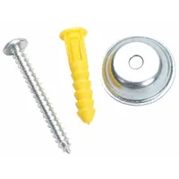 This mounting hardware kit from TRITON PRODUCTS is designed for securing pegboard to a wall or surface. Made of steel with a yellow finish, it includes #12 x 2 in wood screws. Suitable for use in workshops, garages, and retail displays for organizing tools and merchandise