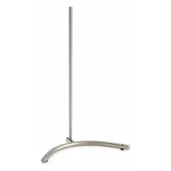 This lab support stand with rod is constructed of stainless steel for corrosion resistance. It features a 5/8 in rod diameter and 36 in rod length, with an overall length of 10 1/2 in. Used in laboratory settings to hold clamps, burettes, and other apparatus during experiments.
