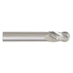 Carbide ball-nose roughing end mill with 4 flutes, 3/4" mill diameter, 1-1/2" length of cut, and 4" overall length. Designed for heavy material removal in ferrous metals such as steel, stainless steel, and cast iron. Suitable for roughing passes in mold, die, and general metalworking applications.