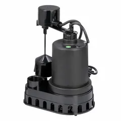 This replacement pump is designed for sink drain pump systems. It features a thermoplastic construction and a piggyback vertical switch. The pump has a maximum head of 25 ft and a current rating of 4.1 A.