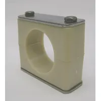 Smooth-core beta clamp with a 316 stainless steel clamp and Santoprene cushion. Used to secure and support piping systems, reducing vibration and noise in industrial applications
