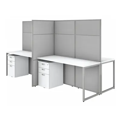 BUSH BUSINESS FURNITURE EODH66SWH-03K White Modular Cubicle Workstation - Office Cubicles with Privacy Panels