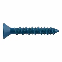 These flat-head screw anchors are designed for fastening fixtures, brackets, and equipment to concrete, brick, or block. Each anchor features a case-hardened steel construction with a zinc-plated finish, a pointed tip, and a Torx drive. They are removable and supplied in a 500-piece pack for inch-system installations.