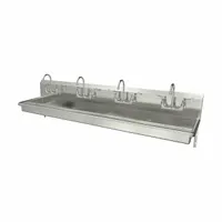 SANI-LAV Wash Station: 4 Stations, 5 in Bowl Dp, 85 in Bowl Lg, 16 1/2 in Bowl Wd, Faucet Included (MPN 5A5F)