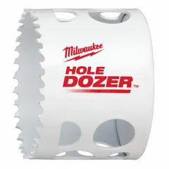 Bi-metal hole saw for cutting wood, metal, and plastic. Features 3.5 teeth per inch and a maximum cutting depth of 1-5/8 in. Thread size 5/8-18. Sold without arbor.
