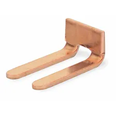 Copper jumper used to electrically bridge adjacent points on compatible terminal blocks. Designed for use with SQUARE D terminal block model 9080GA6. Commonly applied in industrial control panels to simplify wiring and reduce installation time.