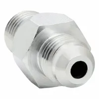 This check valve allows fluid flow in one direction and prevents backflow in high-pressure hydraulic systems. It features a steel body, a 9/16 in JIC 37° Flare inlet, and an SAE O-Ring Boss outlet. Rated for 5,000 psi and 8 gpm, it is suitable for industrial machinery, mobile equipment, and fluid power circuits