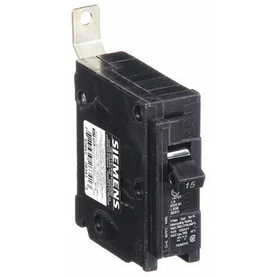 SIEMENS B115 BL Series Miniature Circuit Breaker, 15A, 1-Pole, 120/240V AC, 10kA - B Series, Bolt-On Siemens Miniature Circuit Breakers