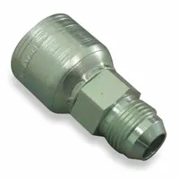 Straight steel hydraulic hose fitting with JIC male x crimp connection for -8 hose dash size. Thread size 3/4-16, male x genderless gender. Used in fluid power systems for connecting hoses to JIC ports in industrial and mobile equipment