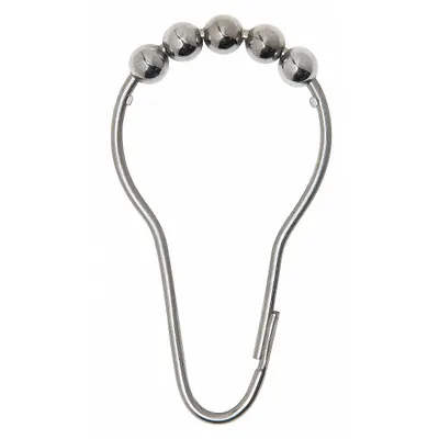 BRADLEY 9540-000000-GR Shower Curtain Hooks - Hanging Rings for Shower Curtains