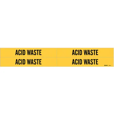 BRADY Acid Waste Adhesive Pipe Markers