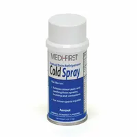 MEDIQUE Topical Coolant Spray is a 4 oz bulk-packaged spray can containing Isobutane/N-Butane/Propane as active ingredients. Formulated to reduce swelling, this topical coolant is applied directly to the skin in spray format. Suitable for use in first aid and athletic settings for targeted cooling relief