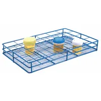 This blue wire test tube rack provides 24 wells for benchtop storage and organization of laboratory tubes. Suitable for research, clinical, and educational lab environments