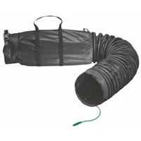 Neoprene duct for use with blowers in confined-space ventilation. Conductive material construction dissipates static charges. Includes drawstring closure. Meets UL-94-VO standards. Color: Black
