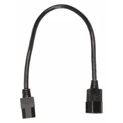 This electronic equipment power cord features a C14 plug and C13 receptacle, with a PVC jacket and SJT cable construction. Rated for 10 A current, it is commonly used to connect devices such as monitors, printers, and networking equipment to power sources in data centers, server racks, and control panels.