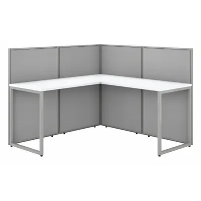 BUSH BUSINESS FURNITURE Office Cubicle with Privacy Panels, 60 in Wd, White - Office Cubicles with Privacy Panels