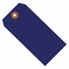 Blue plastic plain shipping tag, 4-3/4 in high by 2-3/8 in wide, supplied in packs of 100. Used for identifying and tracking shipments, inventory, or work-in-progress in industrial and warehouse environments.