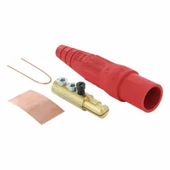 This male plug from the 16 Series features double set screw termination for secure cable connections. Rated 600V AC/600V DC and 190 A, it is suited for high-current single-pole inline applications in industrial power distribution and heavy machinery.