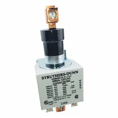 Single-pole mercury displacement contactor rated for 120V AC and 60A full load current for resistive loads. Features hermetically sealed liquid mercury contacts and screw terminal connections. Suitable for industrial switching applications requiring contamination-free operation.