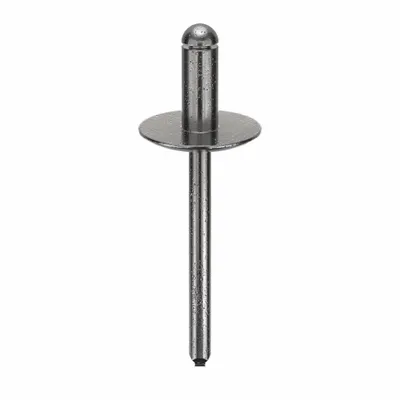 POP AVDEL Large Flange Blind Rivet, 0.183" dia, 1 3/4" L, Open End, PK250 - Large Flange Blind Rivets